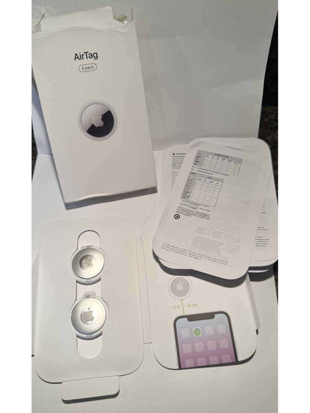 Apple AirTag Lot of 2 NEW Bluetooth Item Tracker Model A2187 MX542LL/A